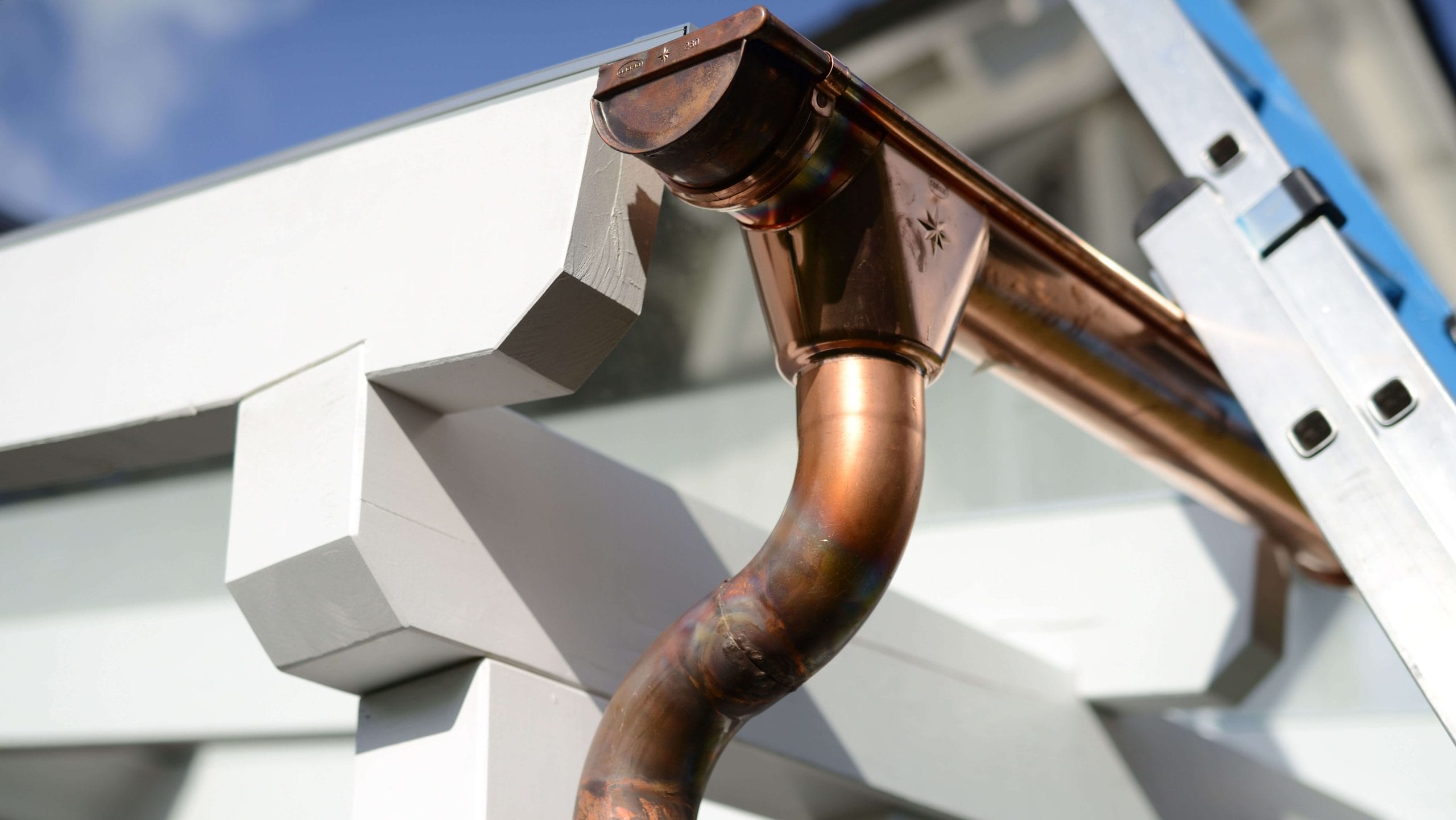 High-end copper gutters with a seamless design for residential properties in Stafford